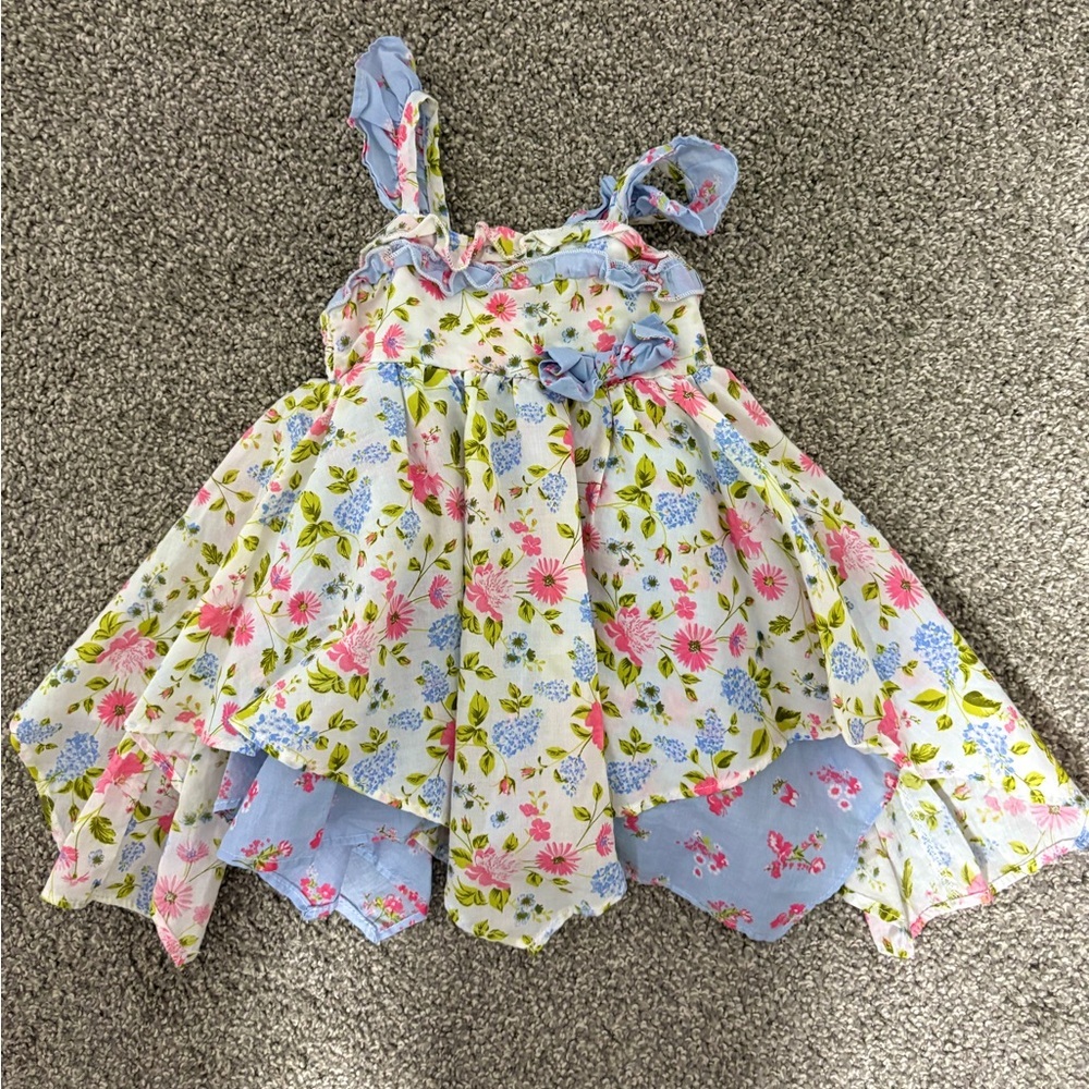 Nannette Floral‎ Ruffle Cotton Kids Sun Dress Girl's Size 6-9 Months